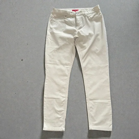Guess Los Angeles Womens Cream Slim Fit Stretch Pants Off White Size 29 - Picture 2 of 11